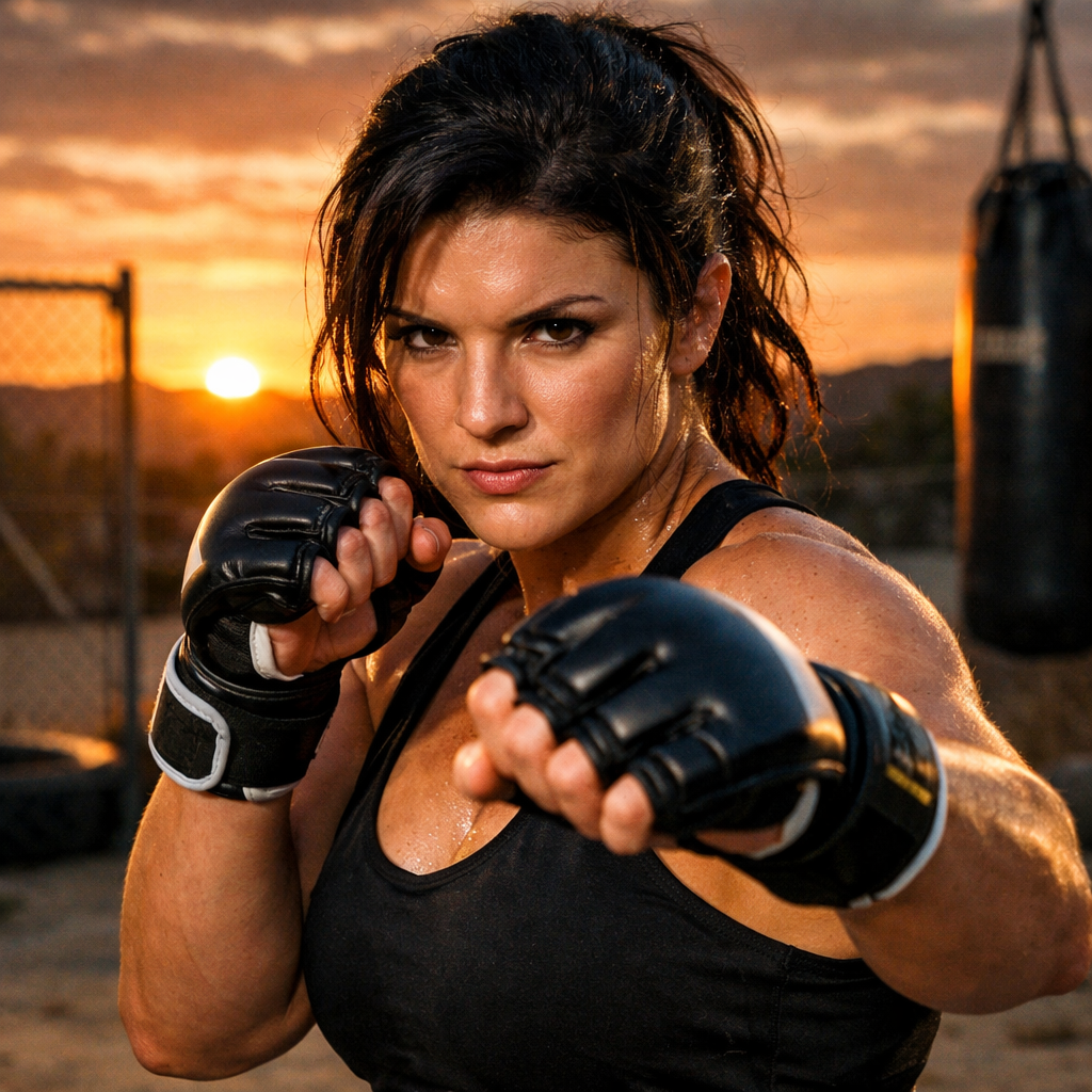 Gina Carano preparing for her fight against Ronda Rousey