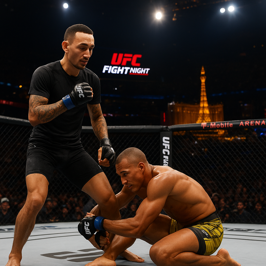 Holloway vs Oliveira 2 fight scene