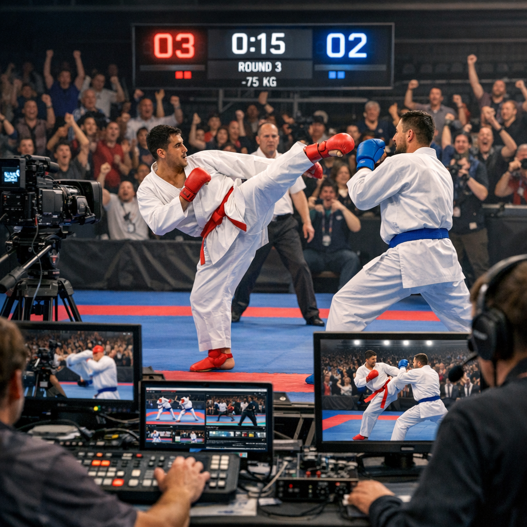 live streaming karate events with athletes competing
